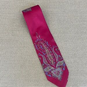 Perry Ellis Red Vintage 100% Silk Tie